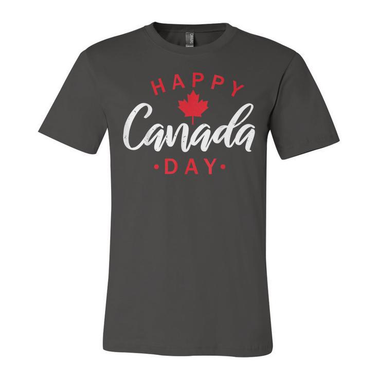 Happy Canada Day  Funny Maple Leaf Canadian Flag Kids  Unisex Jersey Short Sleeve Crewneck Tshirt