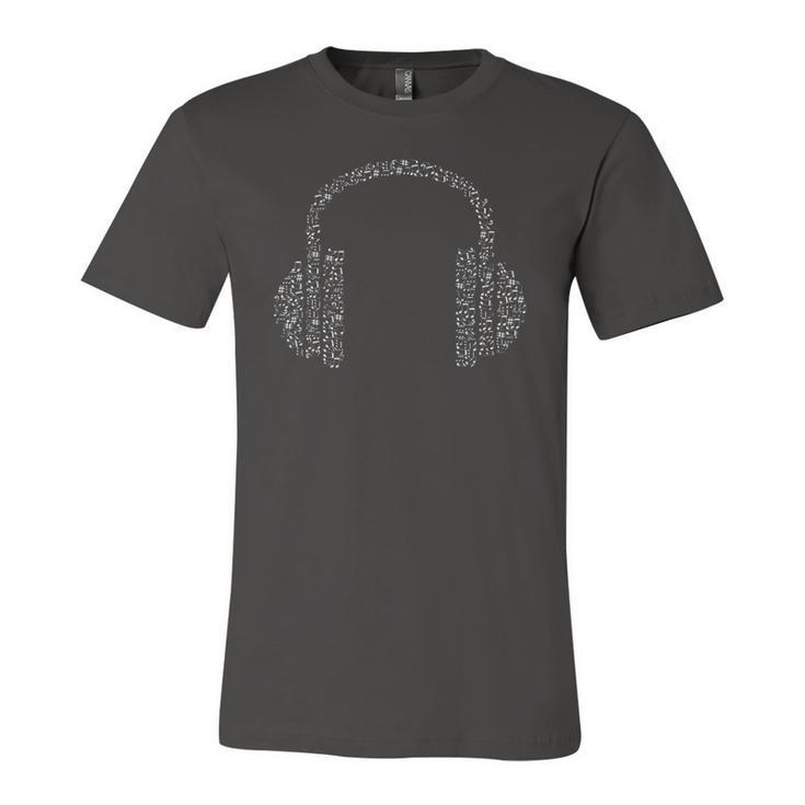 Headphones Made Of Musical Notes Audiophile Jersey T-Shirt
