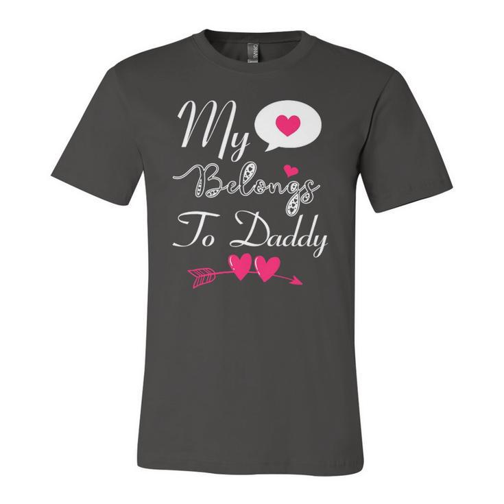 My Heart Belongs To Daddy Girls Boys Valentines Day Tee Jersey T-Shirt
