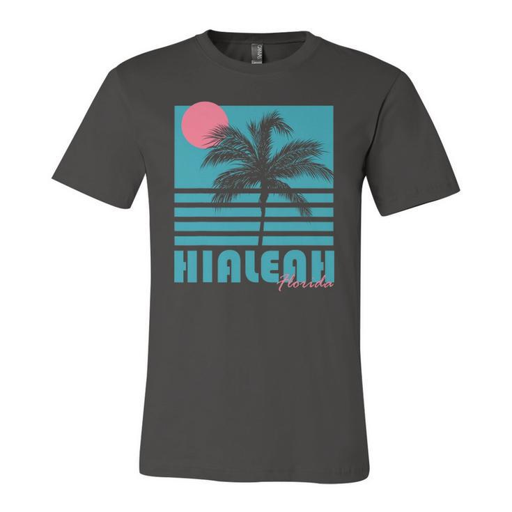 Hialeah Florida Vintage Souvenirs Palm Trees Beach Jersey T-Shirt