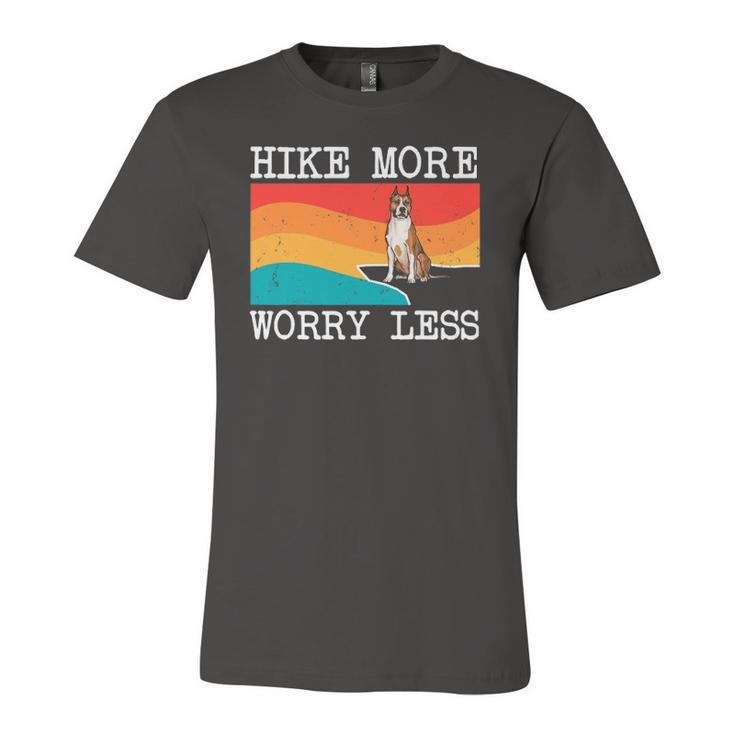 Hike More Worry Less American Staffordshire Terrier Hiking Jersey T-Shirt