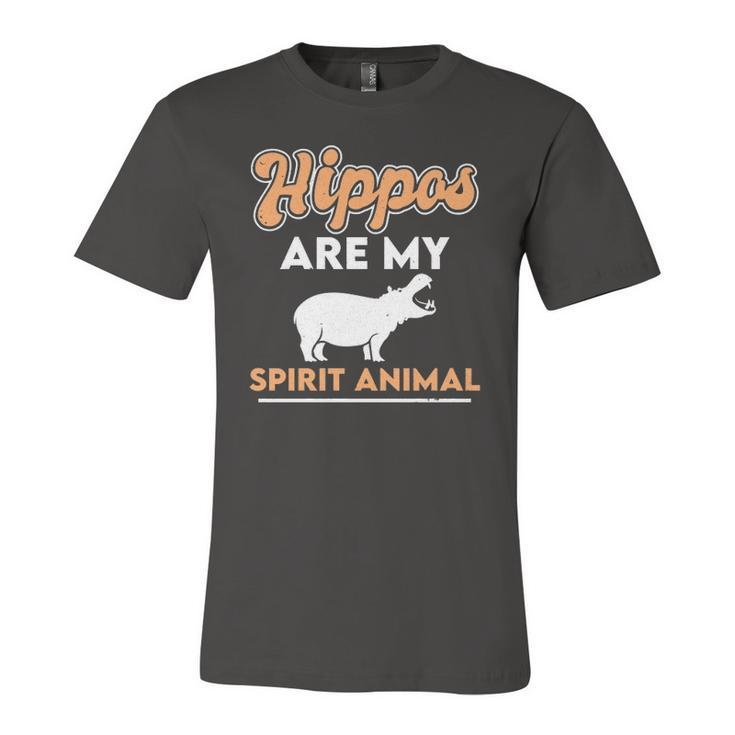 Hippos Are My Spirit Animal Hippopotamus Lover Retro Jersey T-Shirt