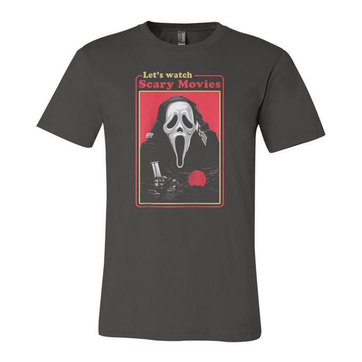 Holiday 365 Halloween Lets Watch Scary Movies Raglan Baseball Tee Jersey T-Shirt