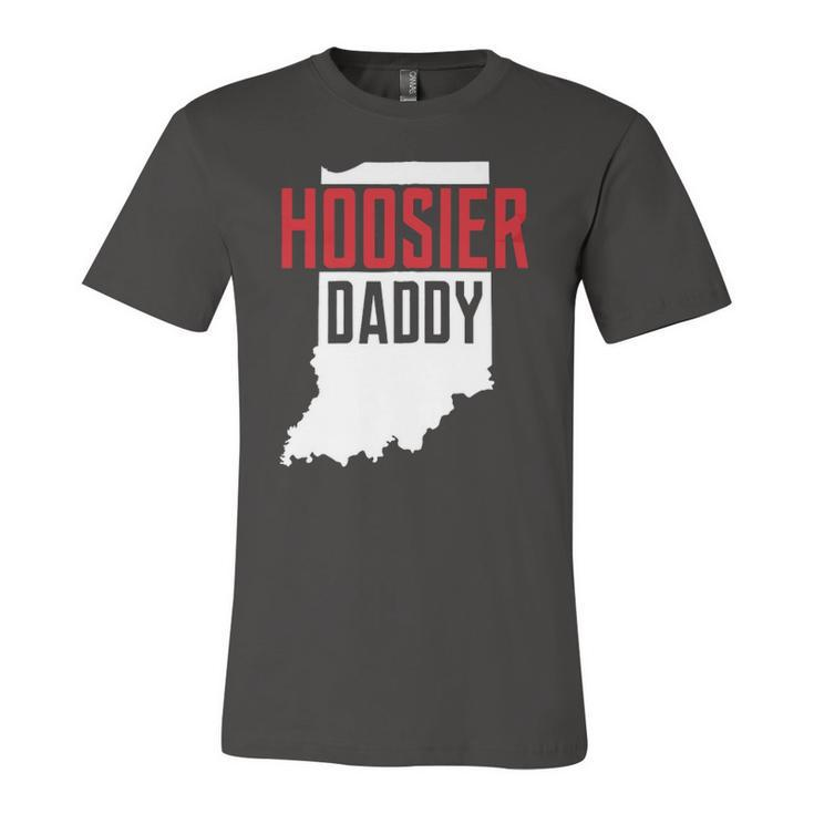 Hoosier Daddy Indiana State Map Zip Jersey T-Shirt