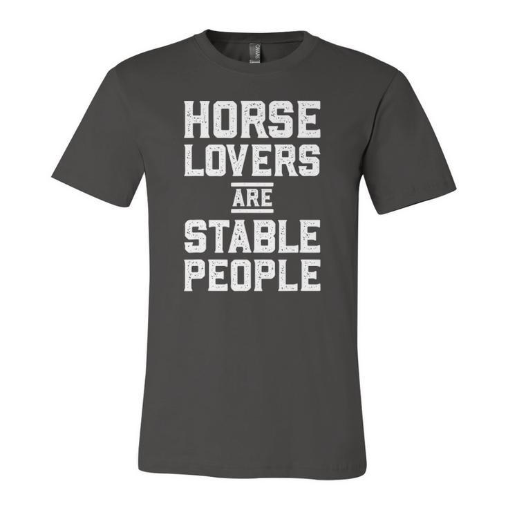 Horse Lovers Are Stable People Distressed Barn Jersey T-Shirt