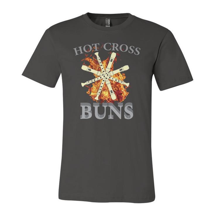 Hot Cross Buns Pattern Flute Player For Dad Jersey T-Shirt