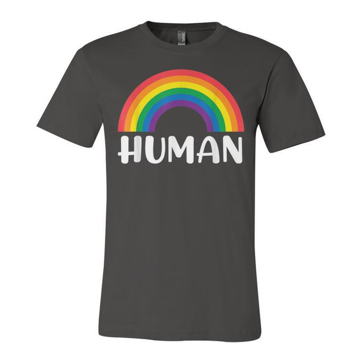 Human Rainbow Lgbt Pride Homo Lesbian Pride  Unisex Jersey Short Sleeve Crewneck Tshirt