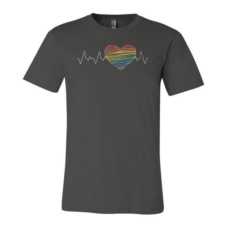 Human Rights Equality Gay Pride Month Heartbeat Lgbt Jersey T-Shirt