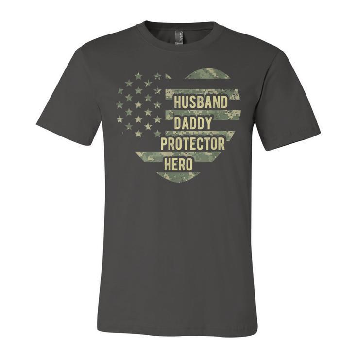 Husband Daddy Protector Heart Camoflage Fathers Day Jersey T-Shirt