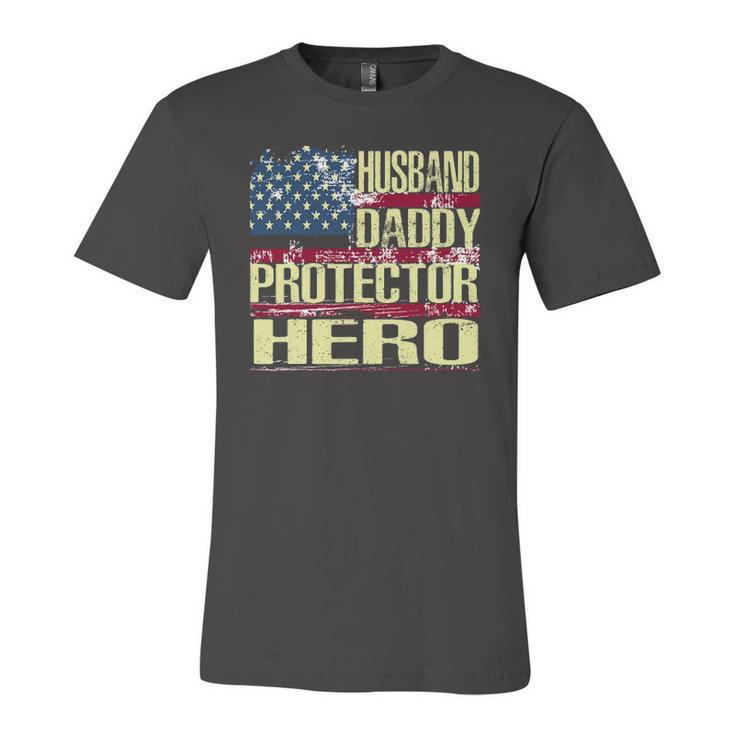 Husband Daddy Protector Hero Fathers Day Jersey T-Shirt
