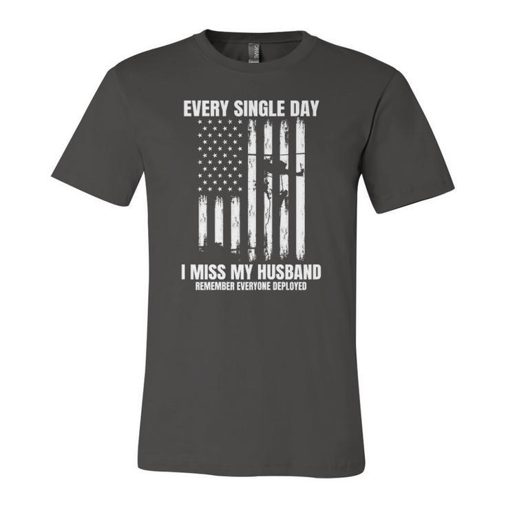 Husband Remember Everyone Deployed Red Friday Military Flag Jersey T-Shirt