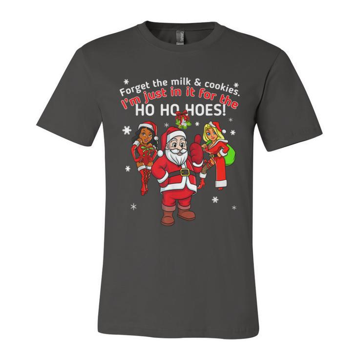 I Do It For The Hos Santa Funny Inappropriate Christmas Men  Unisex Jersey Short Sleeve Crewneck Tshirt