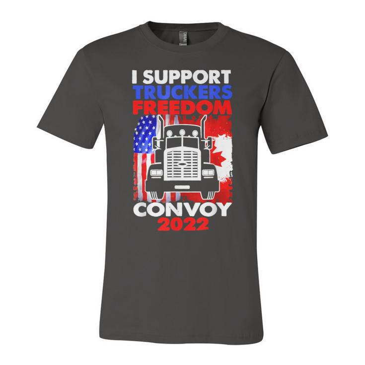 I Support Truckers Freedom Convoy 2022  V3 Unisex Jersey Short Sleeve Crewneck Tshirt