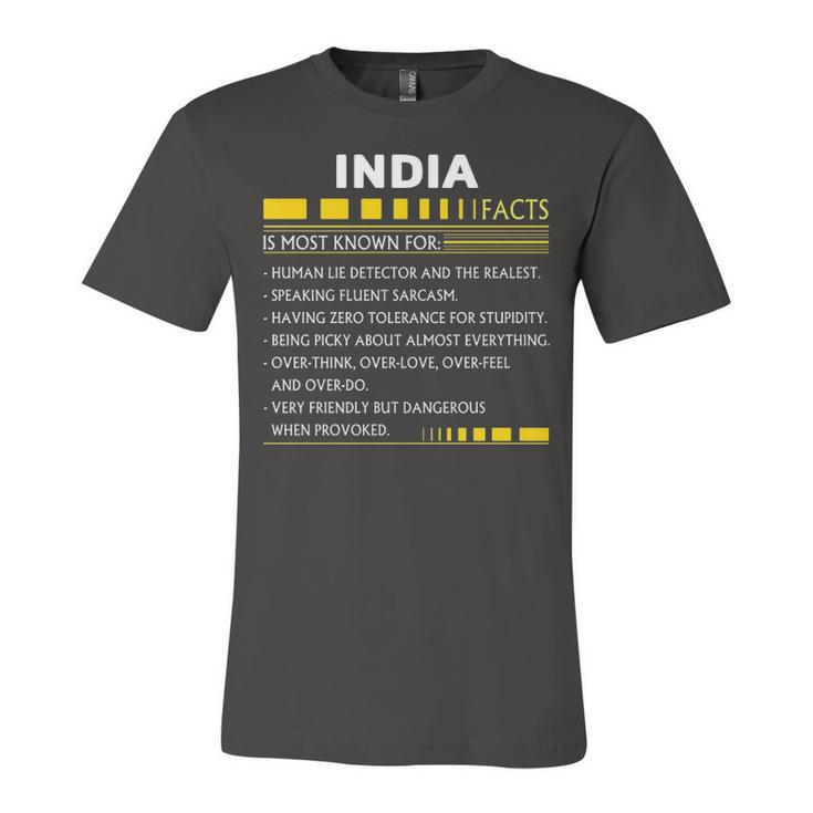 India Name Gift   India Facts Unisex Jersey Short Sleeve Crewneck Tshirt