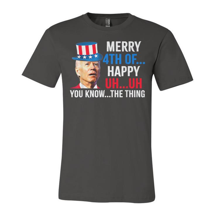 Joe Biden Confused Merry Happy Funny 4Th Of July  Unisex Jersey Short Sleeve Crewneck Tshirt