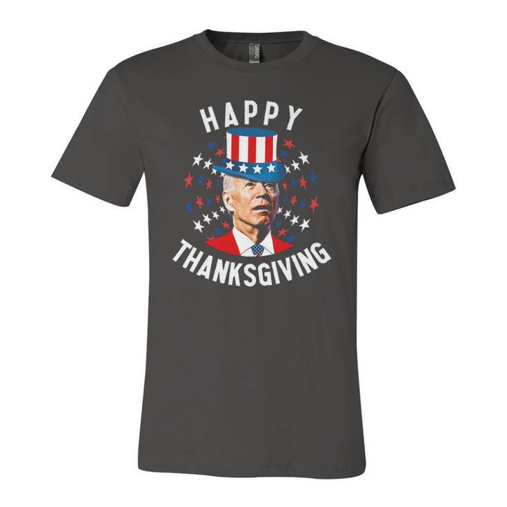 Joe Biden Happy Thanksgiving For Fourth Of July Red White Blue Star Jersey T-Shirt
