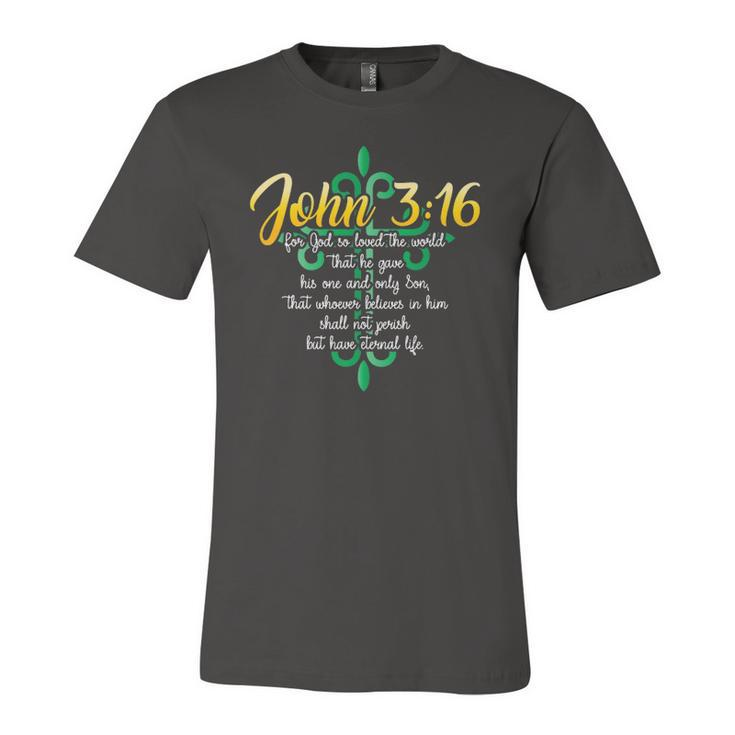 John 316 For God So Loved The World Christian Jersey T-Shirt