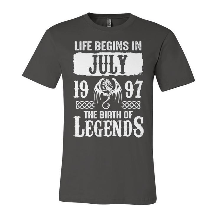 July 1997 Birthday   Life Begins In July 1997 Unisex Jersey Short Sleeve Crewneck Tshirt