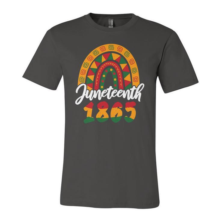 Juneteenth 1865 Rainbow Texas African American Black Jersey T-Shirt