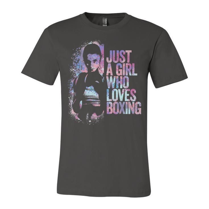 Just A Girl Who Loves Boxing Ink Splatter Unisex Jersey Short Sleeve Crewneck Tshirt