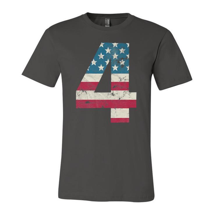 Kids Kids 4Th Birthday American Flag 4Th Of July Jersey T-Shirt