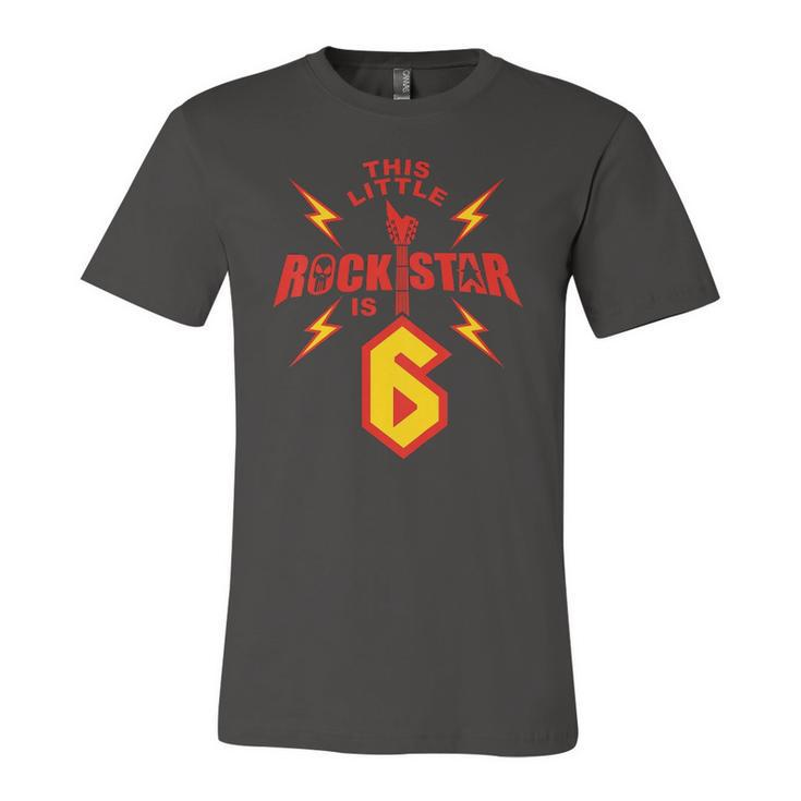 Kids 6Th Birthday Boys Rockstar Rock Music 6 Years Old Jersey T-Shirt