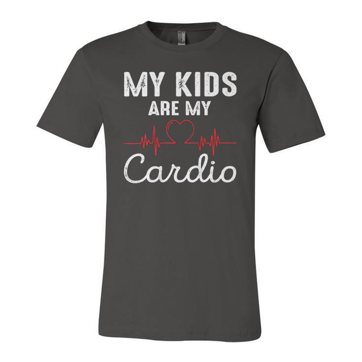 My Kids Are My Cardio Fathers Day Dad Jersey T-Shirt