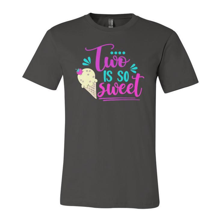 Kids Two Is So Sweet Cute Ice Cream 2Nd Birthday Girl Second Bday Jersey T-Shirt