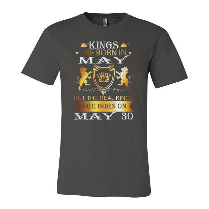 Kings Are Born On May 30Th Birthday Bday Boy Kid Jersey T-Shirt