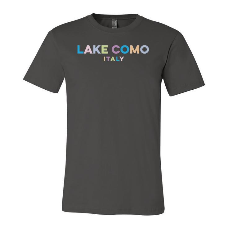 Lake Como Italy Colorful Type Jersey T-Shirt