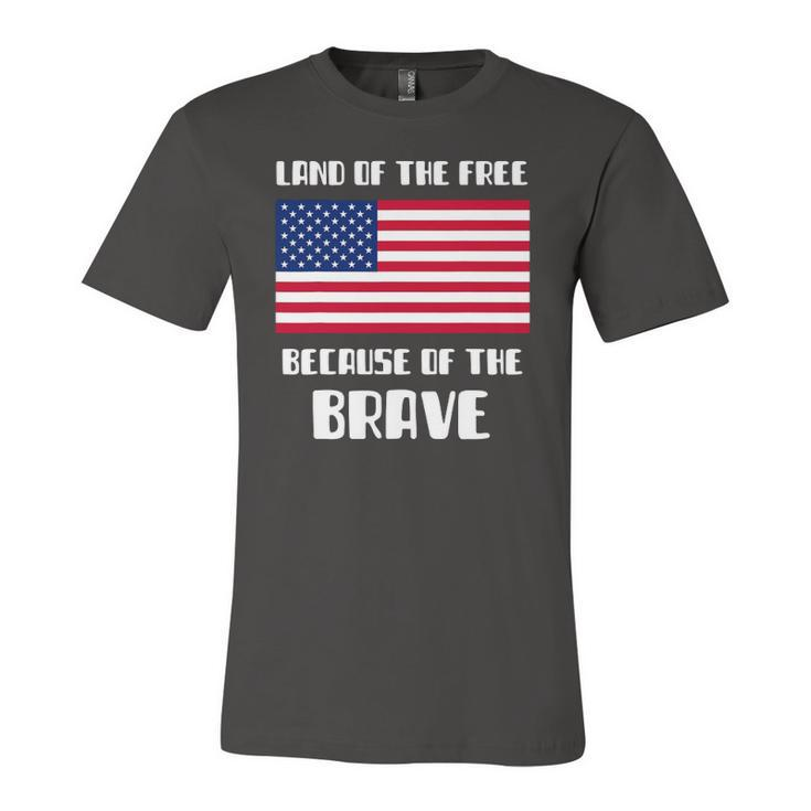 Land Of The Free Because Of The Brave Memorial Day Sale Flag Jersey T-Shirt