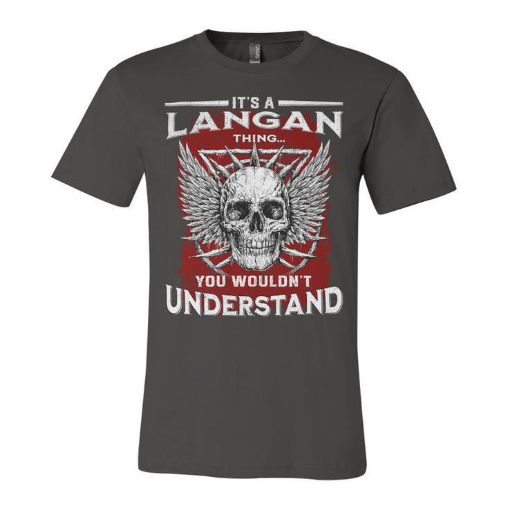 Langan Name Shirt Langan Family Name Unisex Jersey Short Sleeve Crewneck Tshirt