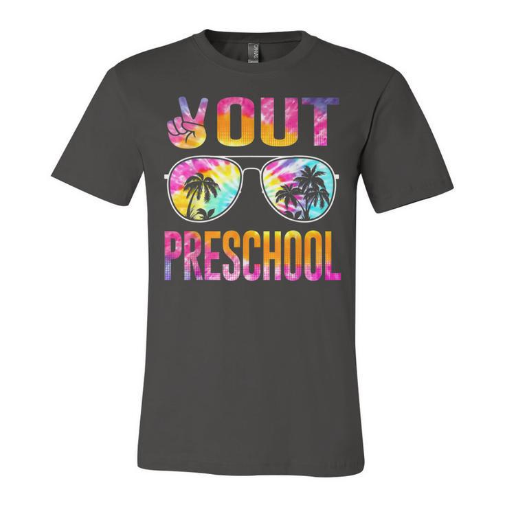 Last Day Of School Peace Out Preschool Teacher Kids Jersey T-Shirt