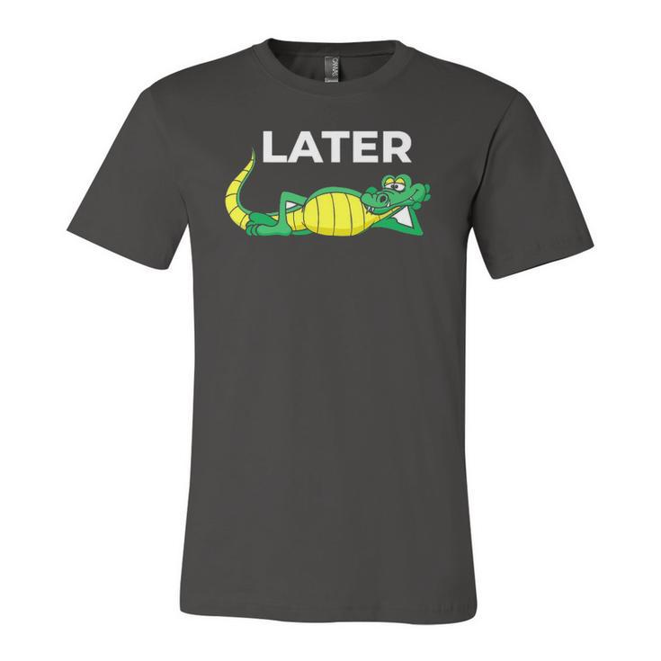 Later Gator With Cute Smiling Alligator Saying Goodbye Jersey T-Shirt