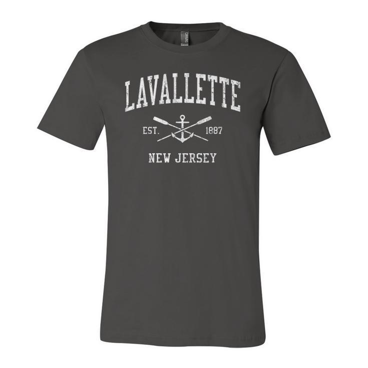 Lavallette Nj Vintage Crossed Oars & Boat Anchor Sports Jersey T-Shirt