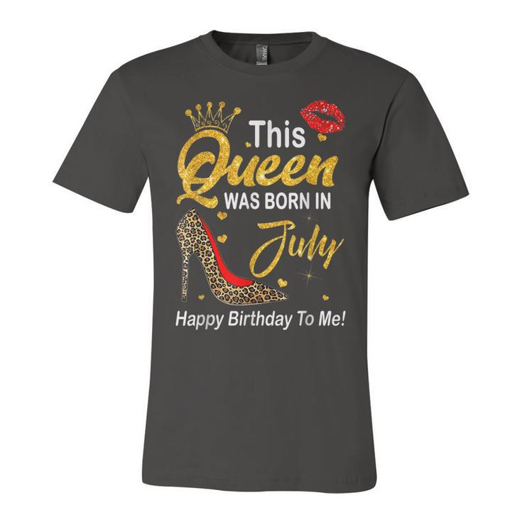 Leopard This Queen Was Born In July Happy Birthday To Me  Unisex Jersey Short Sleeve Crewneck Tshirt