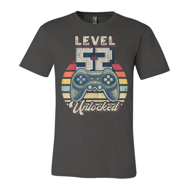 Level 52 Unlocked Video Game 52Nd Birthday Gamer Boys  Unisex Jersey Short Sleeve Crewneck Tshirt
