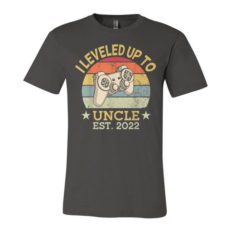 Leveled Up To Uncle Est 2022 Promoted New Uncle Video Gamer  Unisex Jersey Short Sleeve Crewneck Tshirt