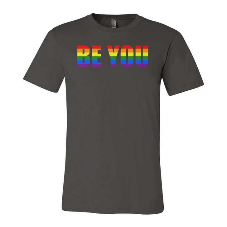 Be You Lgbt Flag Gay Pride Month Transgender Jersey T-Shirt
