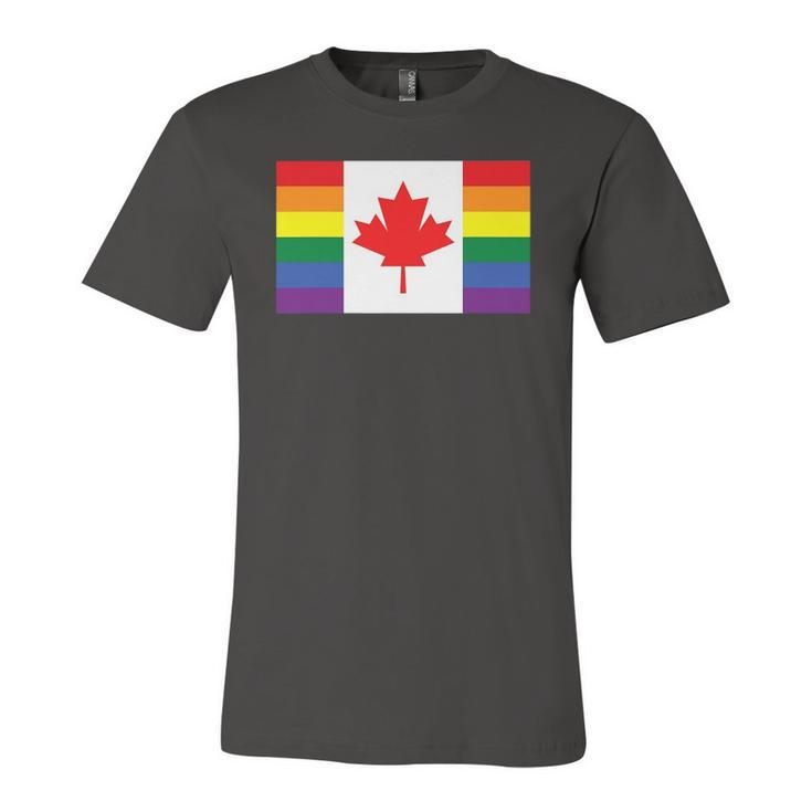 Lgbt Gay Pride Rainbow Canadian Flag Jersey T-Shirt