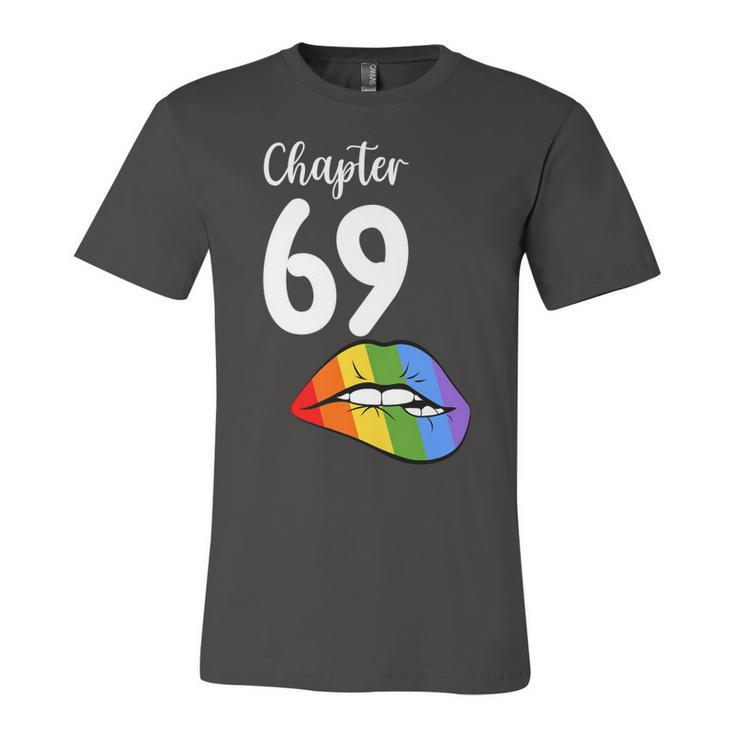 Lgbt Sexy Lips Rainbow Chapter 69 Birthday Celebration   Unisex Jersey Short Sleeve Crewneck Tshirt