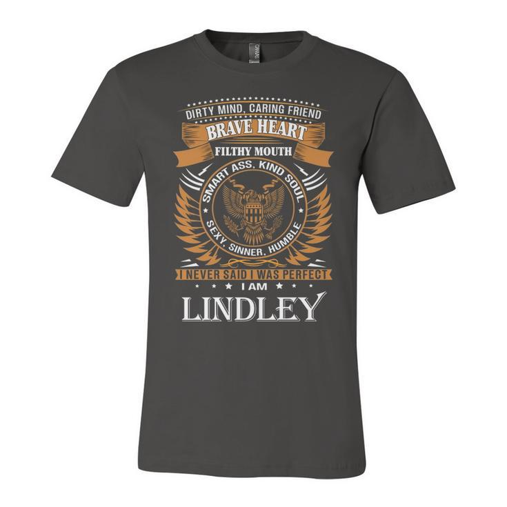 Lindley Name Gift   Lindley Brave Heart Unisex Jersey Short Sleeve Crewneck Tshirt