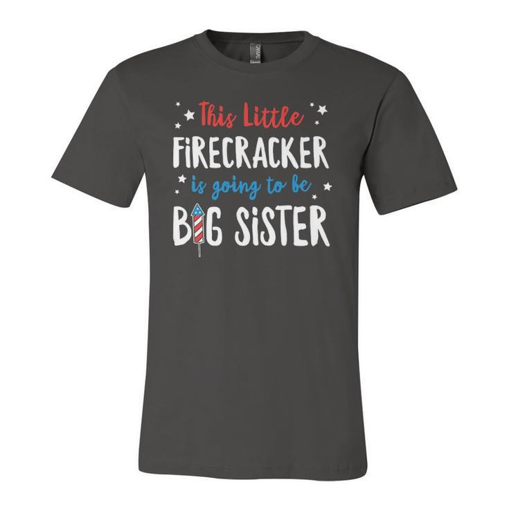 Little Firecracker Pregnancy Announcement 4Th Of July Girls Jersey T-Shirt