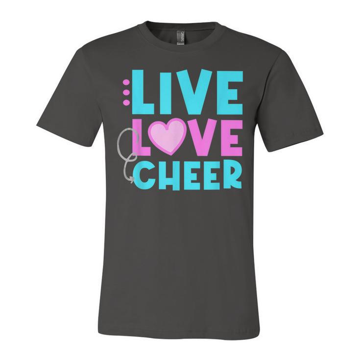 Live Love Cheer Funny Cheerleading Lover Quote Cheerleader  V2 Unisex Jersey Short Sleeve Crewneck Tshirt