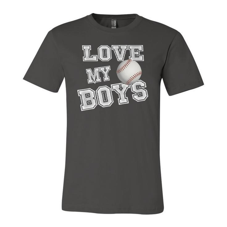 I Love My Boys Baseball For Moms-Cute Baseball Mom Jersey T-Shirt