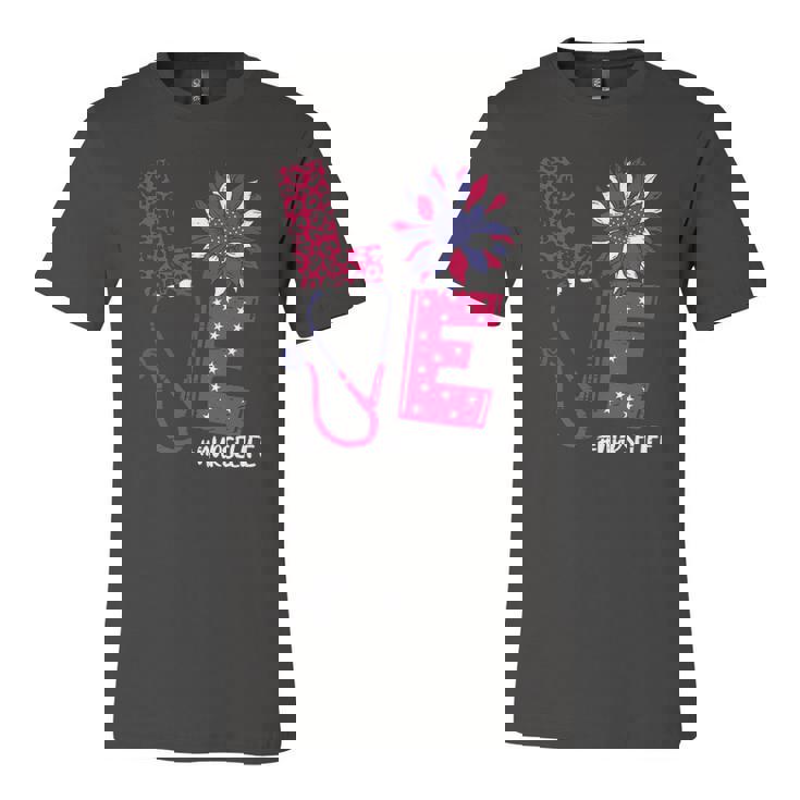 Love Heart Stethoscope Nurse Life 4Th Of July 2022 Jersey T-Shirt