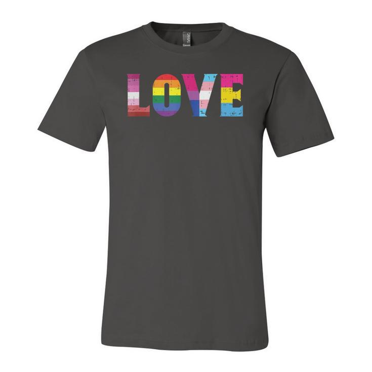 Love Lgbtq Pride Ally Lesbian Gay Bisexual Trans Pansexual Jersey T-Shirt