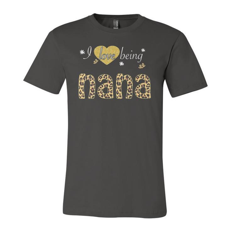 I Love Being Nana Leopard Plaid Tee Jersey T-Shirt