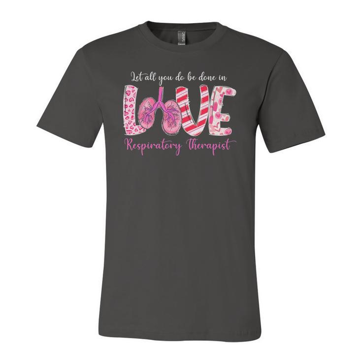 Love Respiratory Therapist Leopard Valentines Day Jersey T-Shirt