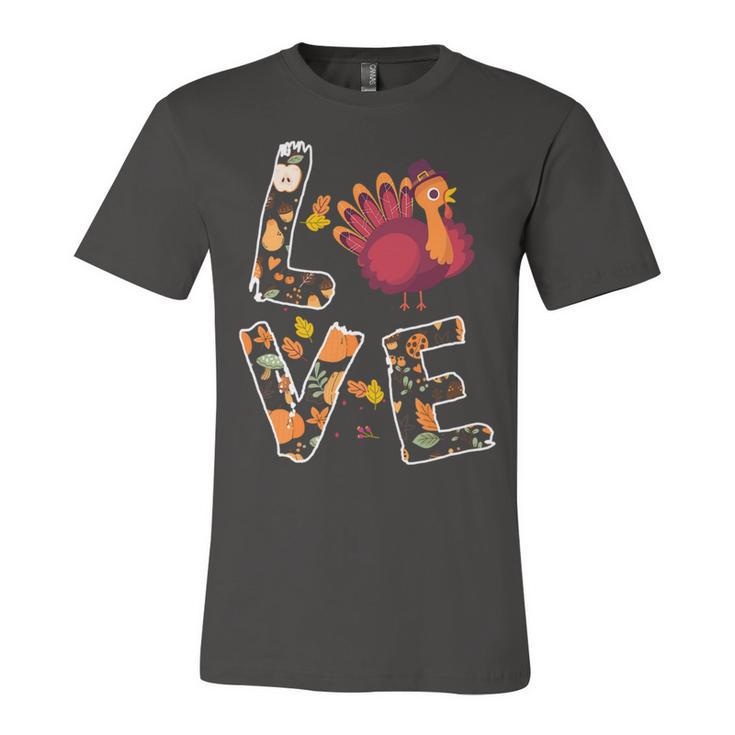 Love Turkey Thanksgiving Happy Fall 20 Shirt Unisex Jersey Short Sleeve Crewneck Tshirt